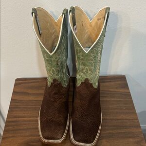 Anderson Bean Green and Brown Capibarra Western Boots